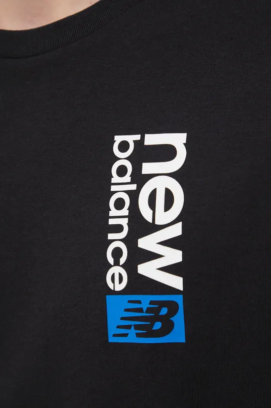 czarny New Balance t-shirt MT21902BK