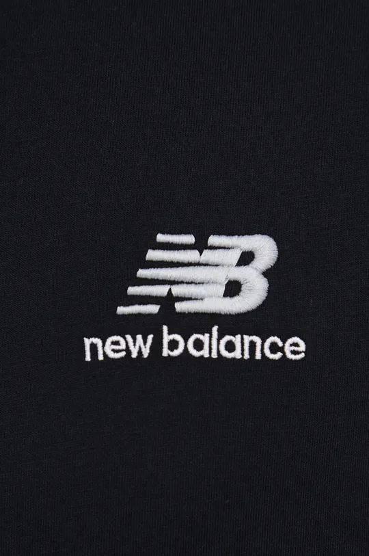 črna New Balance bombažna majica
