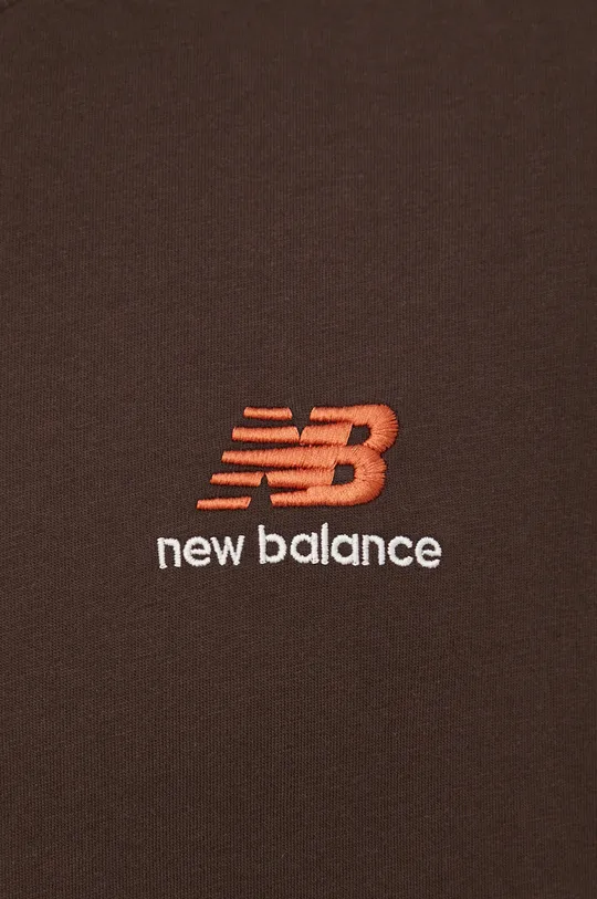 hnedá Bavlnené tričko New Balance