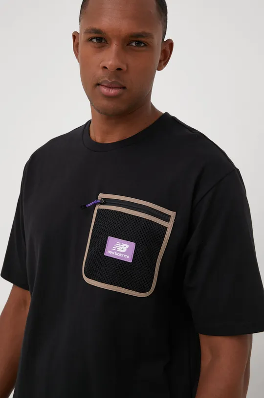 černá Bavlněné tričko New Balance MT21510BK