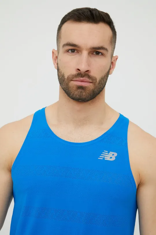 niebieski New Balance t-shirt do biegania Q Speed MT13276SBU