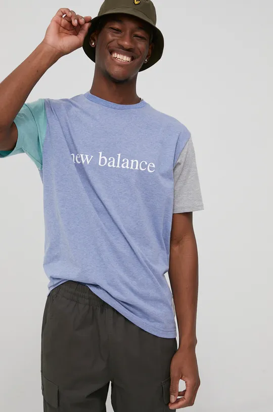 μπλε Μπλουζάκι New Balance Ανδρικά