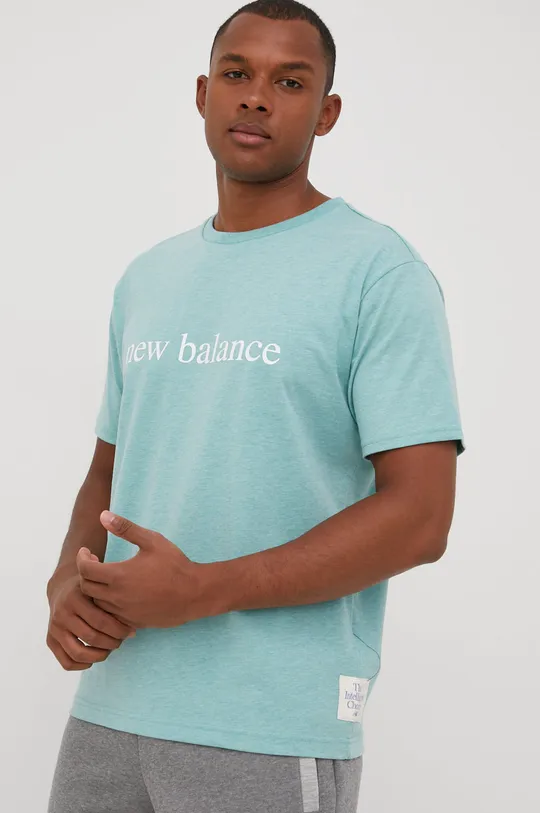 zielony New Balance t-shirt MT21566OHH Męski