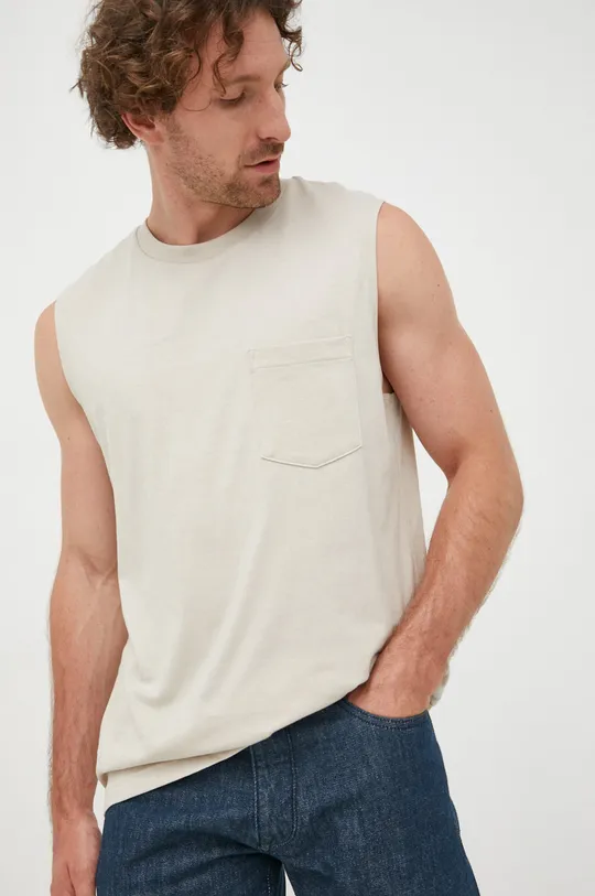 beżowy GAP t-shirt bawełniany Męski