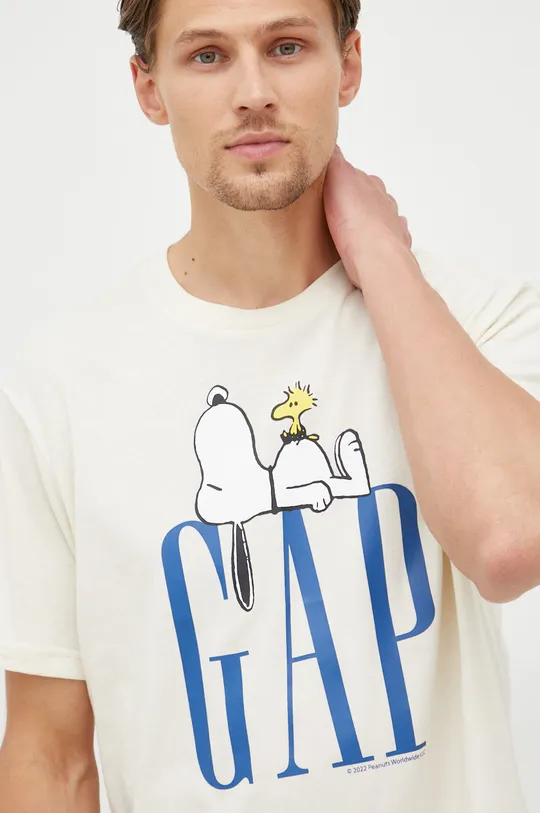 beżowy GAP t-shirt Męski