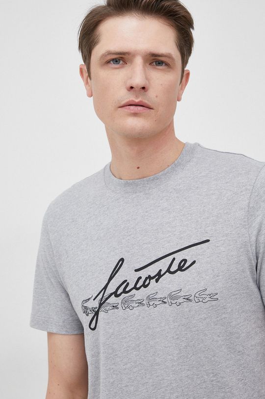szary Lacoste t-shirt bawełniany TH2054