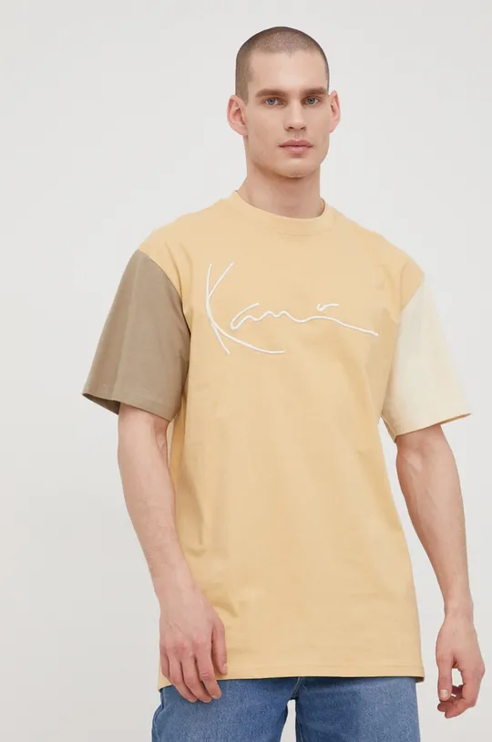 Βαμβακερό μπλουζάκι Karl Kani μπεζ