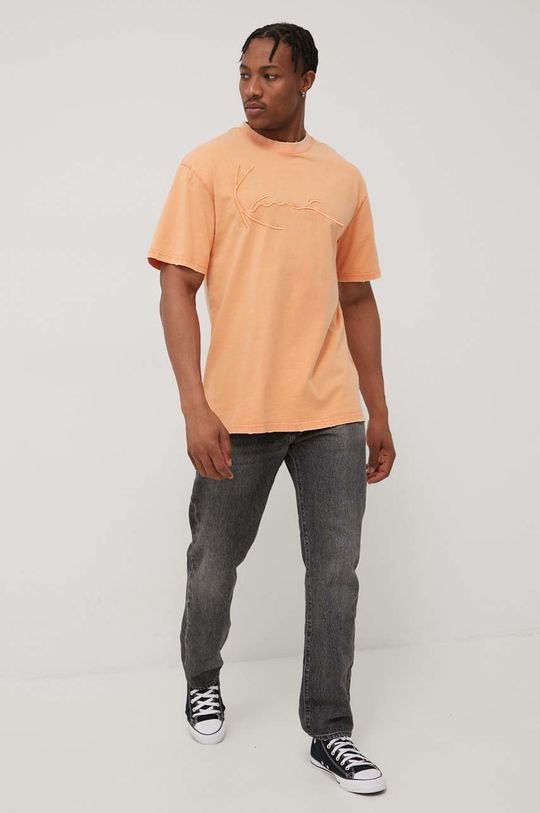 Karl Kani bombažna majica oranžna