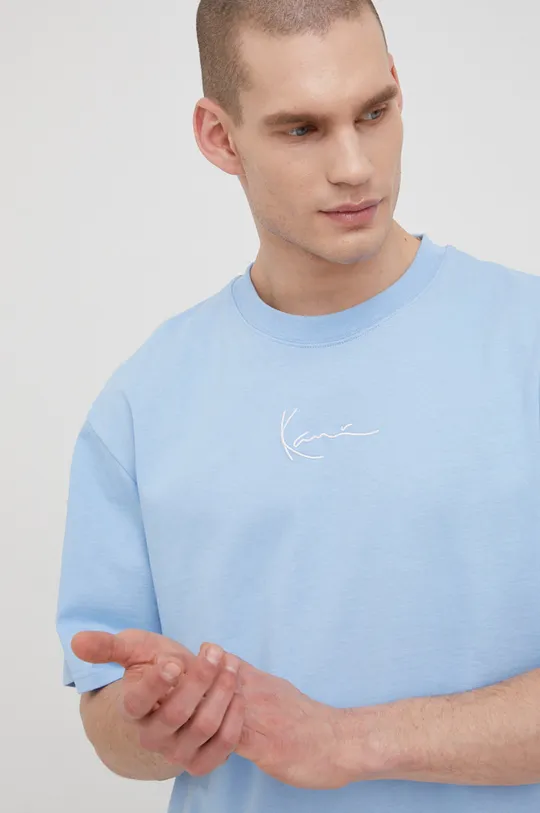 μπλε Βαμβακερό μπλουζάκι Karl Kani Ανδρικά