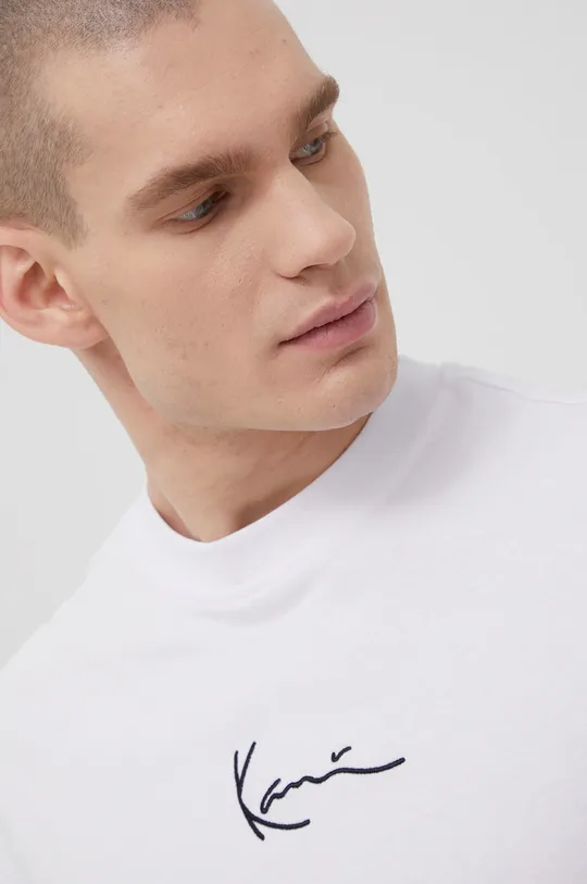 λευκό Βαμβακερό μπλουζάκι Karl Kani