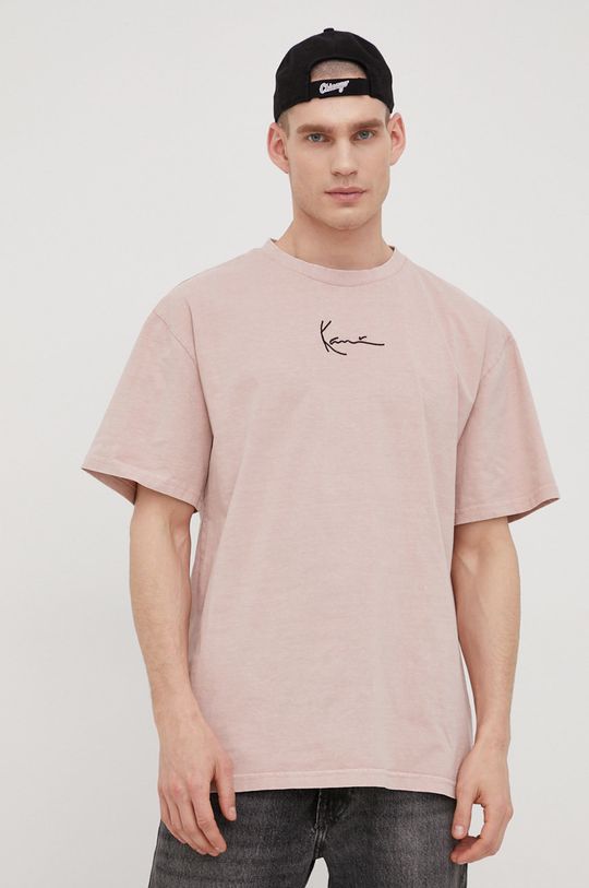 růžová Bavlněné tričko Karl Kani Pánský