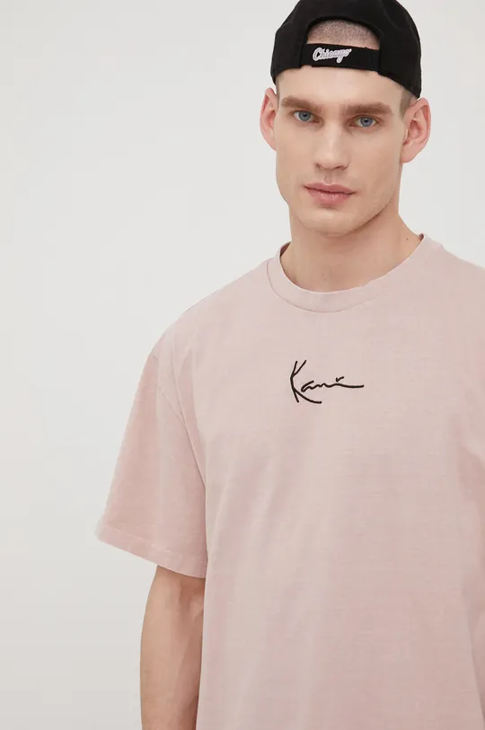 Bavlnené tričko Karl Kani ružová