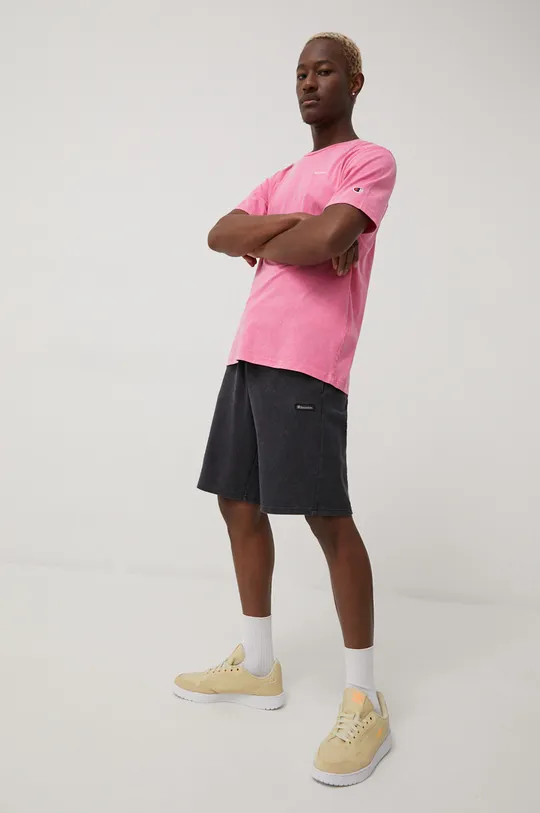 рожевий Бавовняна футболка Champion 217088 Чоловічий
