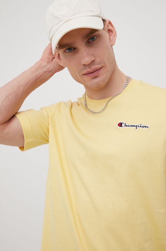żółty Champion t-shirt bawełniany 217813