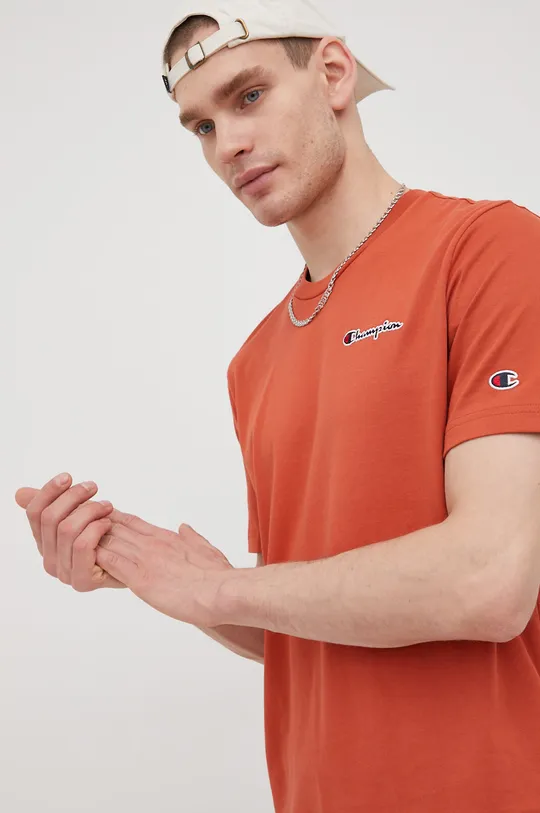 oranžová Bavlnené tričko Champion