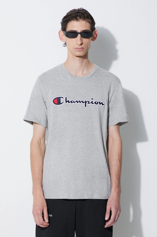 szary Champion t-shirt bawełniany Męski