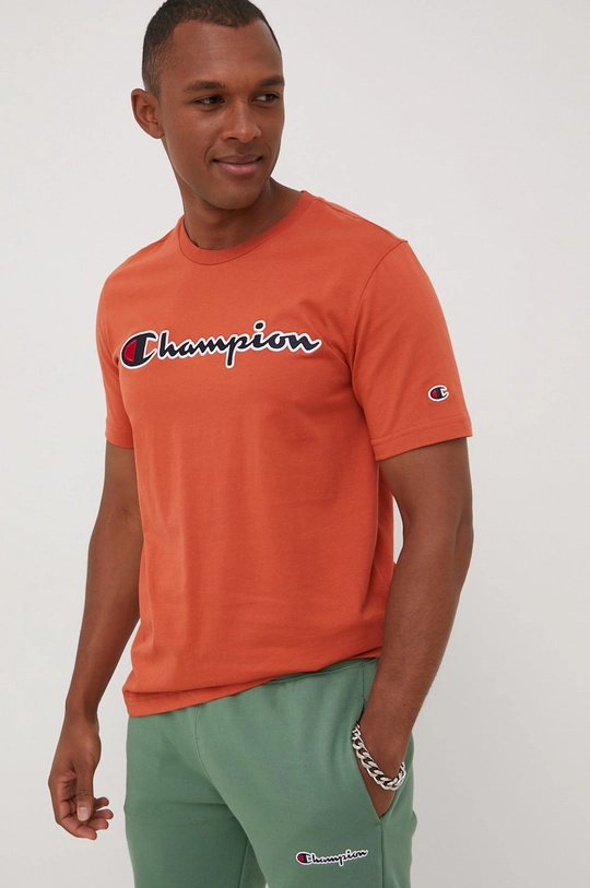 pomarańczowy Champion t-shirt bawełniany 217814