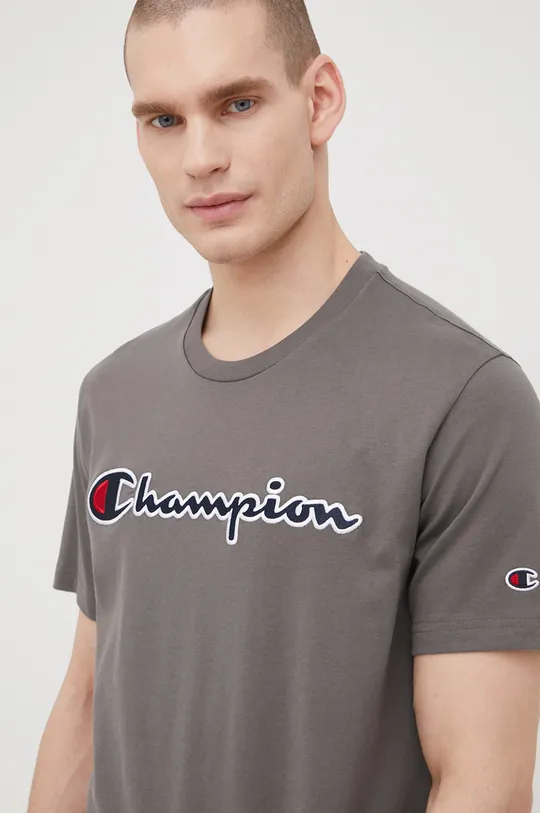 γκρί Βαμβακερό μπλουζάκι Champion Ανδρικά