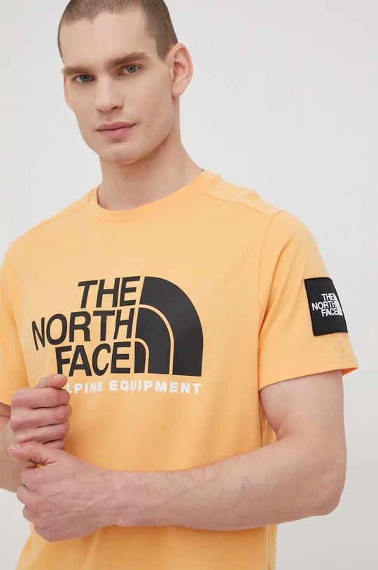 πορτοκαλί Βαμβακερό μπλουζάκι The North Face Black Box Ανδρικά