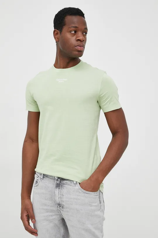 зелёный Хлопковая футболка Calvin Klein Jeans
