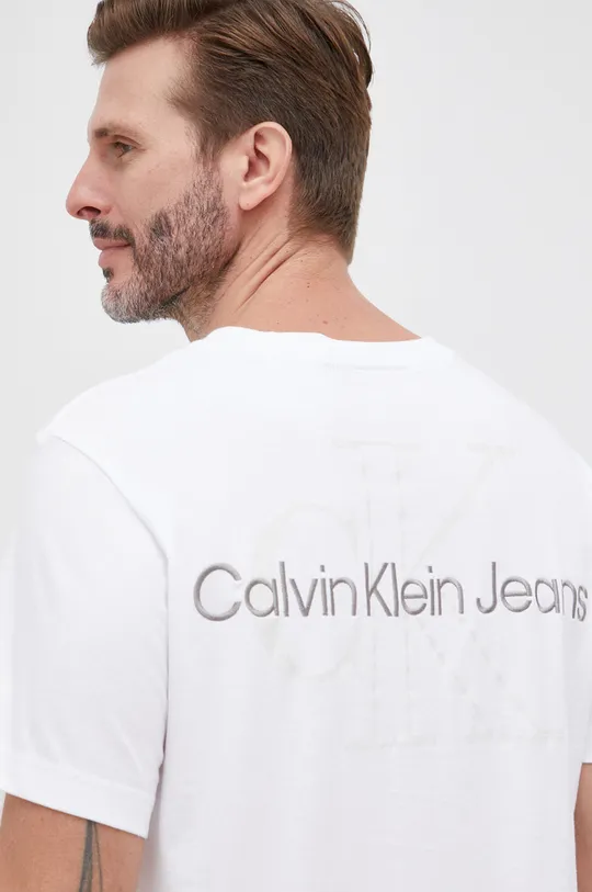 белый Хлопковая футболка Calvin Klein Jeans Мужской