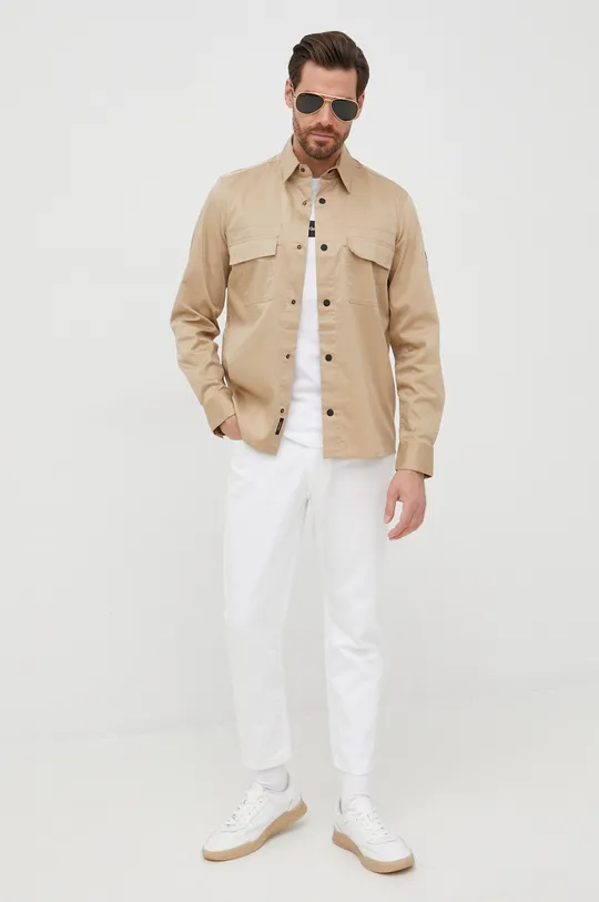 Βαμβακερό μπλουζάκι Calvin Klein Jeans λευκό