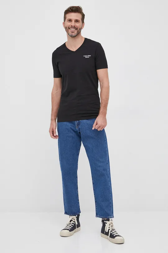 czarny Calvin Klein Jeans t-shirt J30J320596.PPYY Męski