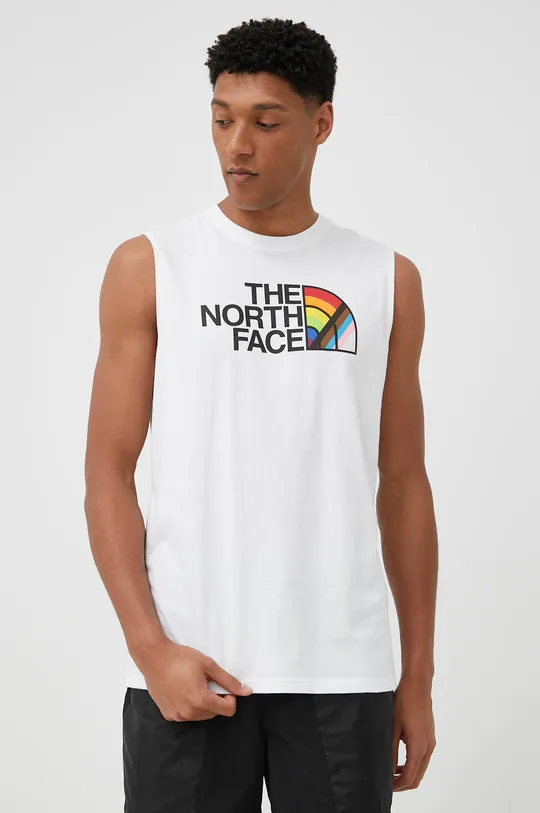 Βαμβακερό μπλουζάκι The North Face Pride λευκό