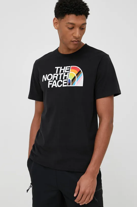 μαύρο Βαμβακερό μπλουζάκι The North Face Pride Ανδρικά