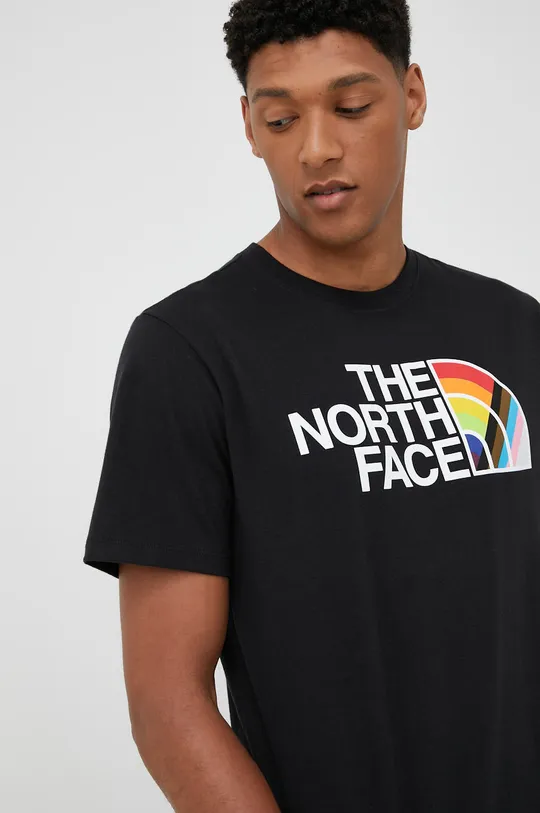 чёрный Хлопковая футболка The North Face Pride