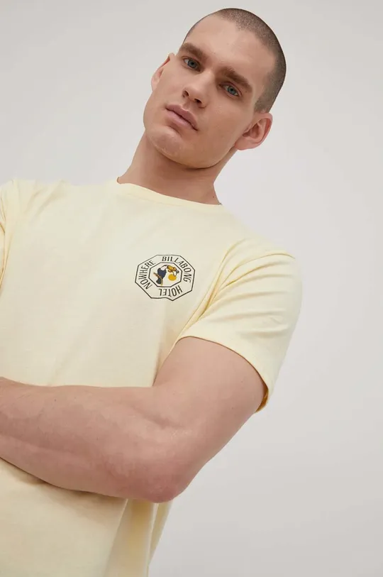 κίτρινο Βαμβακερό μπλουζάκι Billabong