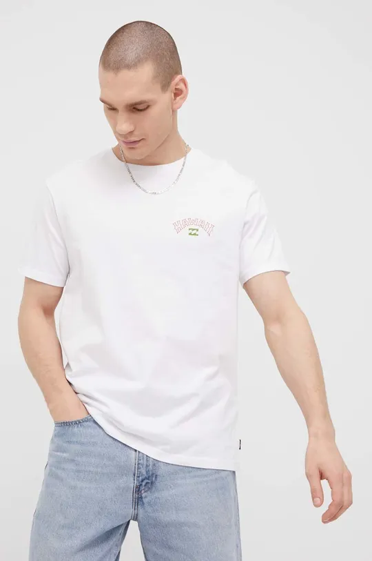 Βαμβακερό μπλουζάκι Billabong λευκό