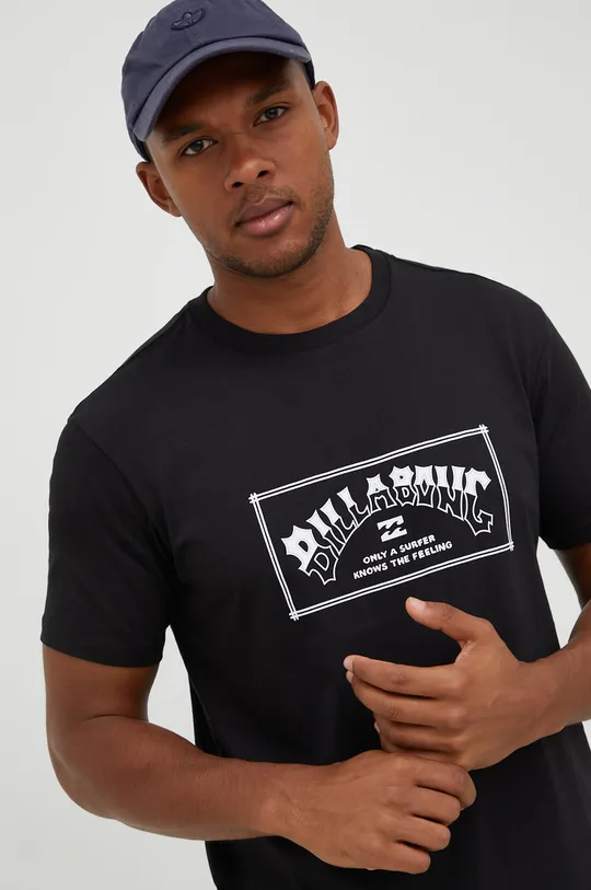 črna Bombažen t-shirt Billabong Moški