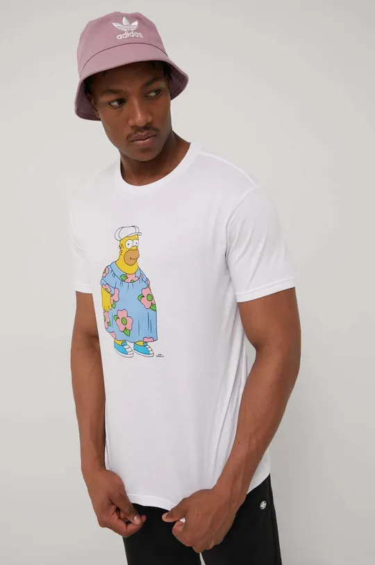 λευκό Βαμβακερό μπλουζάκι Billabong Billabong X The Simpsons Ανδρικά