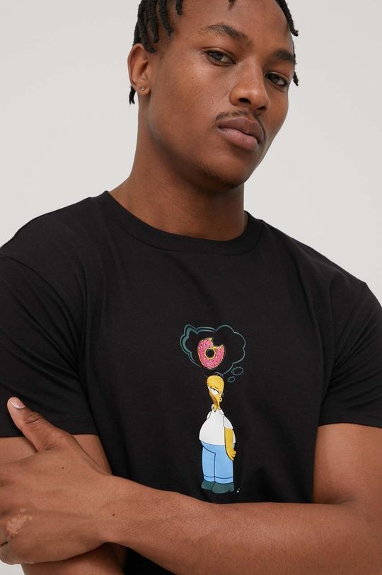 czarny Billabong t-shirt bawełniany Billabong x The Simpsons