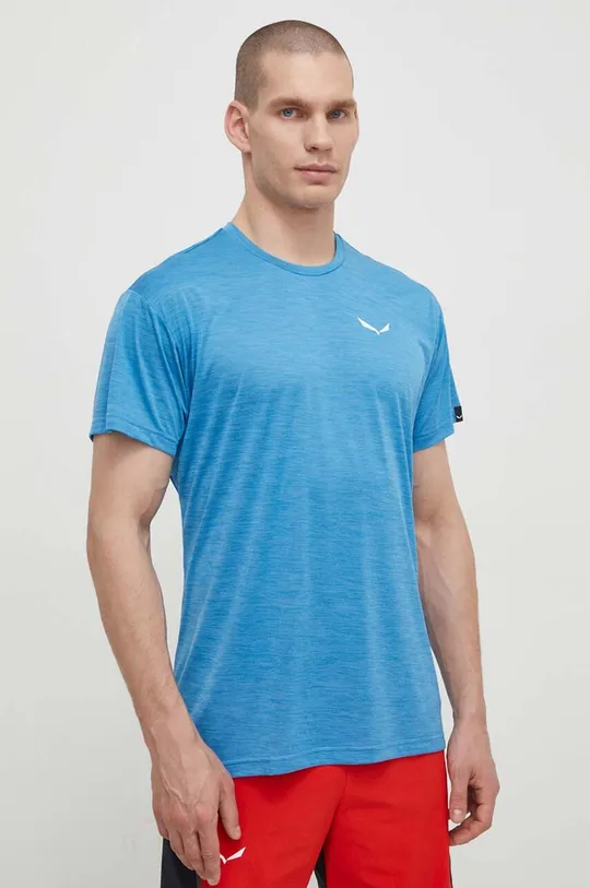 niebieski Salewa t-shirt sportowy Puez Melange Dry