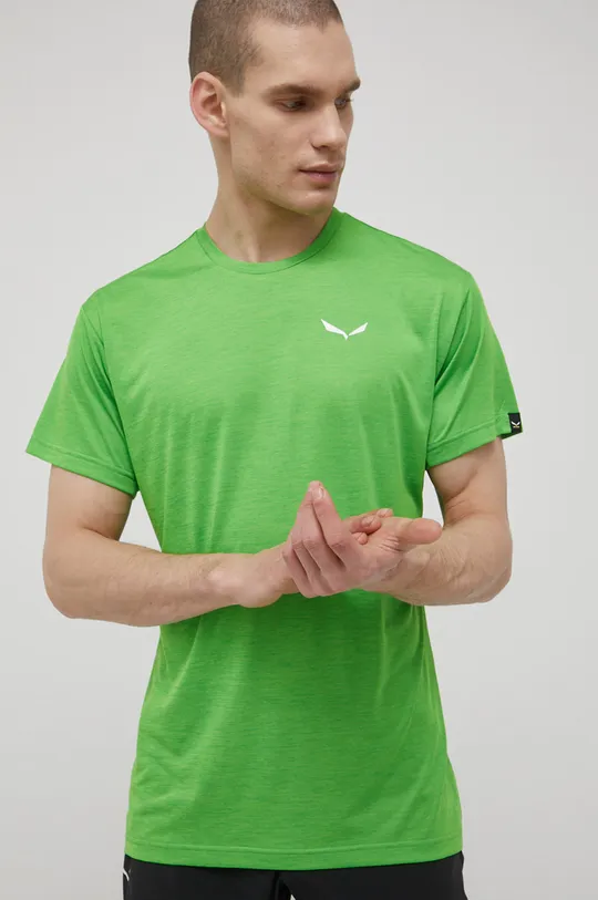 zielony Salewa t-shirt sportowy Puez Melange Dry Męski