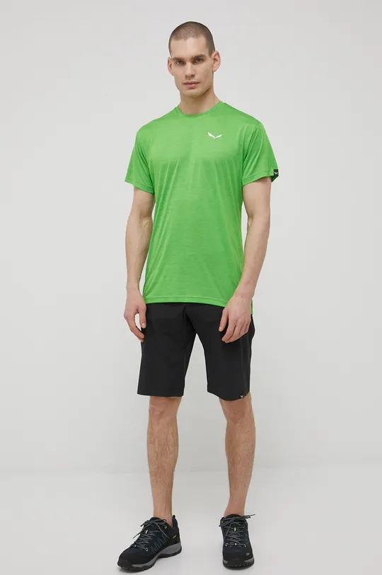 Αθλητικό μπλουζάκι Salewa Puez Melange πράσινο