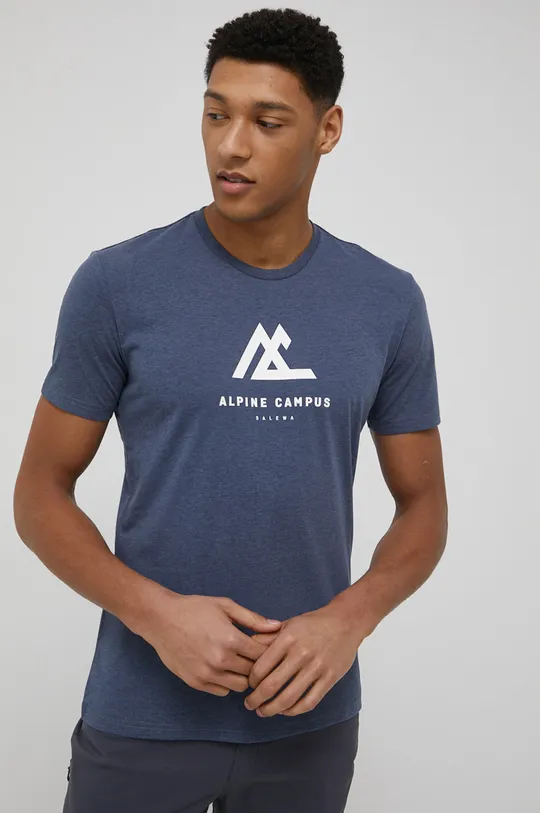 granatowy Salewa T-shirt sportowy Alpine Campus Męski
