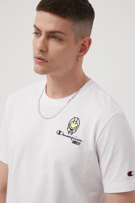 white Champion cotton T-shirt CHAMPION X SMILEY