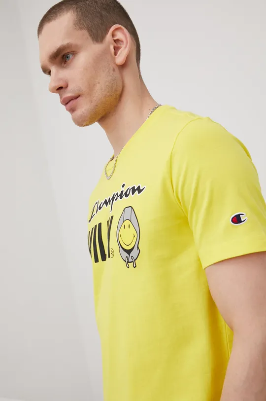 κίτρινο Βαμβακερό μπλουζάκι Champion Champion X Smiley