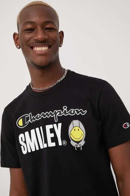 crna Pamučna majica Champion Champion X Smiley Muški