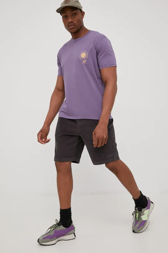 Bavlnené tričko Billabong fialová