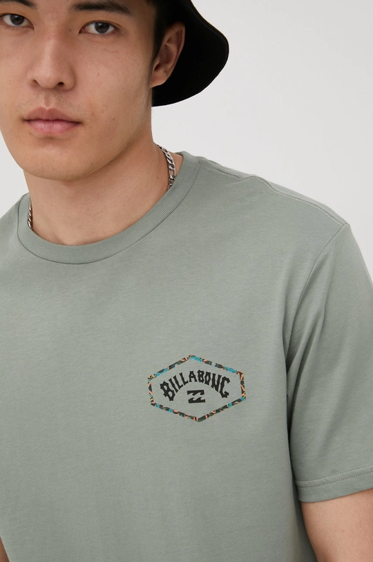 зелений Бавовняна футболка Billabong