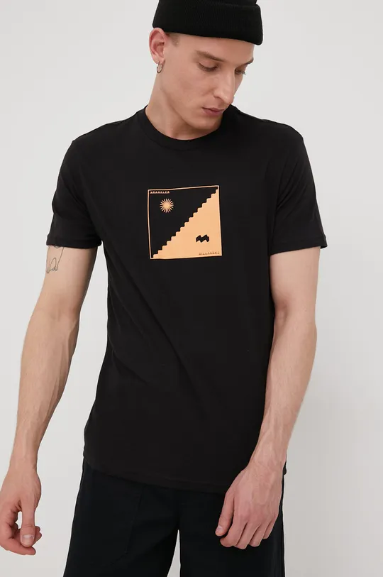 μαύρο Βαμβακερό μπλουζάκι Billabong Billabong X Wrangler
