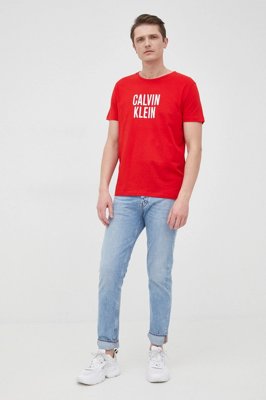 Calvin Klein t-shirt bawełniany czerwony