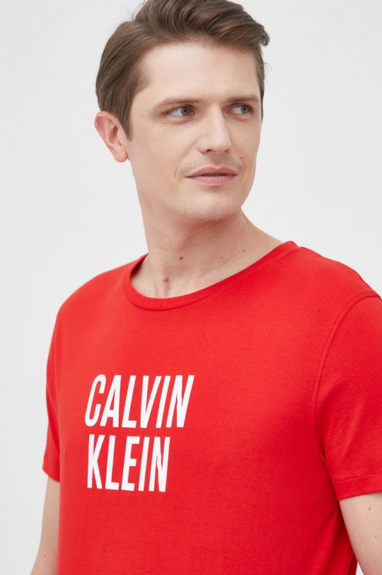 czerwony Calvin Klein t-shirt bawełniany