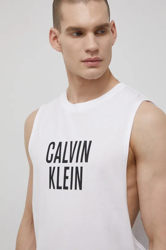 Βαμβακερό μπλουζάκι Calvin Klein λευκό