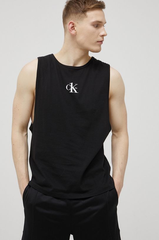 czarny Calvin Klein t-shirt bawełniany CK One Męski
