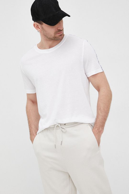 bílá Bavlněné tričko Calvin Klein